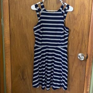 New with tags woman’s blue and white stripe dress